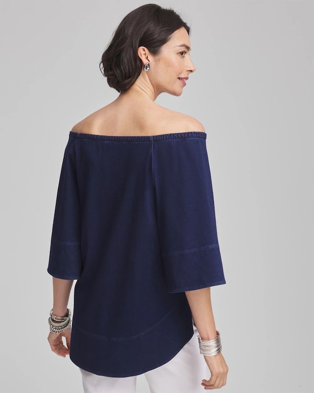 Off-the-Shoulder Denim Top - image 3